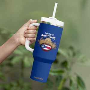 Here for the Benito Bowl Straw Hat Tumbler With Handle Puerto Rico Flag Football Music Fans TS02 Print Your Wear