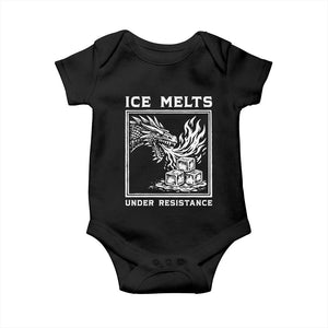 Ice Melts Under Resistance Baby Onesie Against Ice Protest Dragon Graphic with Fire TS02 Black Print Your Wear