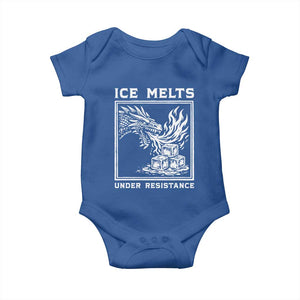 Ice Melts Under Resistance Baby Onesie Against Ice Protest Dragon Graphic with Fire TS02 Royal Blue Print Your Wear