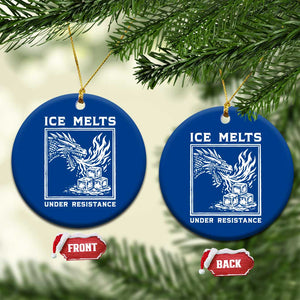 Ice Melts Under Resistance Ceramic Ornament Against Ice Protest Dragon Graphic with Fire TS02 1pc Blue Print Your Wear