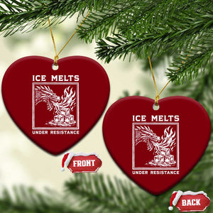 Ice Melts Under Resistance Ceramic Ornament Against Ice Protest Dragon Graphic with Fire TS02 Print Your Wear