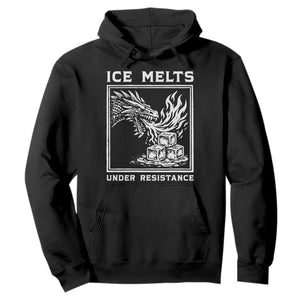 Ice Melts Under Resistance Hoodie Against Ice Protest Dragon Graphic with Fire TS02 Black Print Your Wear
