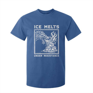 Ice Melts Under Resistance T Shirt For Kid Against Ice Protest Dragon Graphic with Fire TS02 Royal Blue Print Your Wear