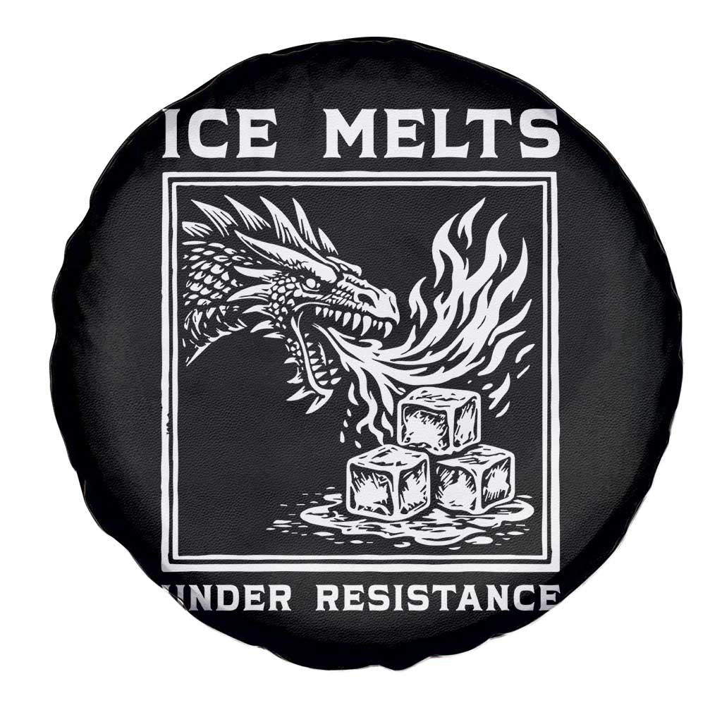 Ice Melts Under Resistance Spare Tire Cover Against Ice Protest Dragon Graphic with Fire TS02 Print Your Wear