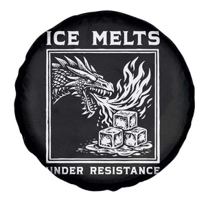 Ice Melts Under Resistance Spare Tire Cover Against Ice Protest Dragon Graphic with Fire TS02 Print Your Wear