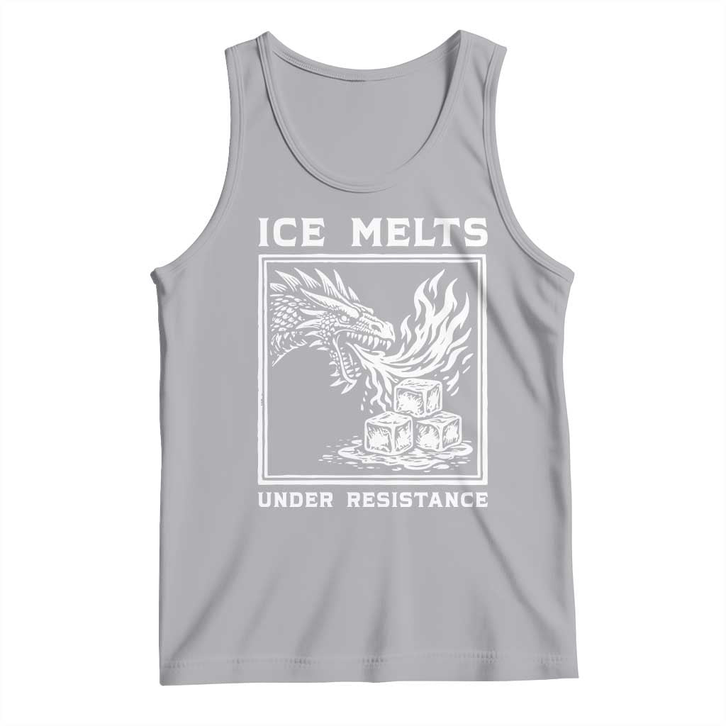 Ice Melts Under Resistance Tank Top Against Ice Protest Dragon Graphic with Fire TS02 Athletic Heather Print Your Wear