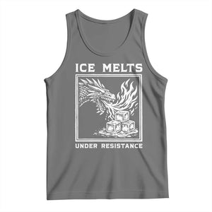 Ice Melts Under Resistance Tank Top Against Ice Protest Dragon Graphic with Fire TS02 Black Heather Print Your Wear