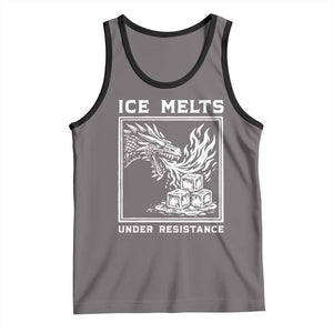 Ice Melts Under Resistance Tank Top Against Ice Protest Dragon Graphic with Fire TS02 Deep Heather Black Print Your Wear