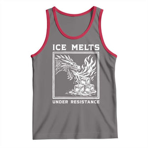 Ice Melts Under Resistance Tank Top Against Ice Protest Dragon Graphic with Fire TS02 Deep Heather Red Print Your Wear