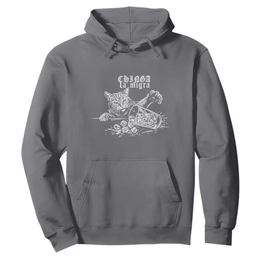 Chinga La Migra Protest Cat Hoodie Spanish Resistance Against Ice TS02 Charcoal Print Your Wear