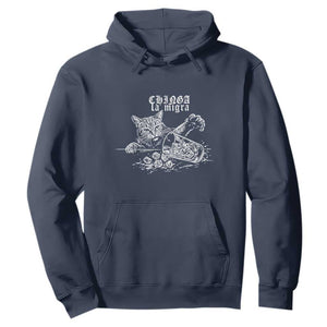 Chinga La Migra Protest Cat Hoodie Spanish Resistance Against Ice TS02 Navy Print Your Wear