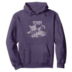 Chinga La Migra Protest Cat Hoodie Spanish Resistance Against Ice TS02 Purple Print Your Wear