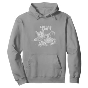 Chinga La Migra Protest Cat Hoodie Spanish Resistance Against Ice TS02 Sport Gray Print Your Wear