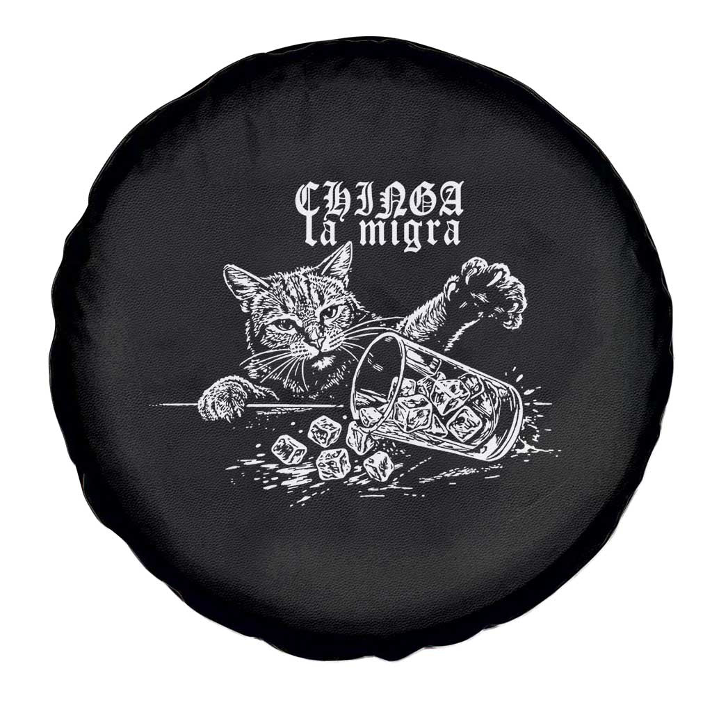 Chinga La Migra Protest Cat Spare Tire Cover Spanish Resistance Against Ice TS02 Print Your Wear