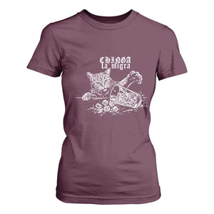 Chinga La Migra Protest Cat T Shirt For Women Spanish Resistance Against Ice TS02 Maroon Print Your Wear