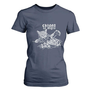 Chinga La Migra Protest Cat T Shirt For Women Spanish Resistance Against Ice TS02 Navy Print Your Wear
