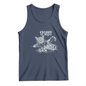 Chinga La Migra Protest Cat Tank Top Spanish Resistance Against Ice TS02 Navy Print Your Wear
