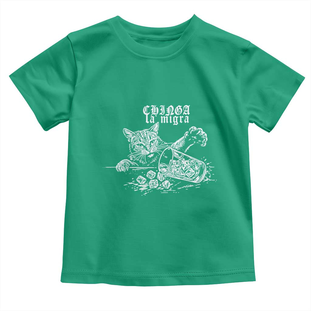 Chinga La Migra Protest Cat Toddler T Shirt Spanish Resistance Against Ice TS02 Irish Green Print Your Wear