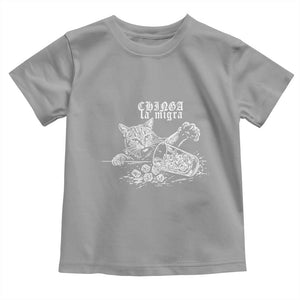 Chinga La Migra Protest Cat Toddler T Shirt Spanish Resistance Against Ice TS02 Sport Gray Print Your Wear