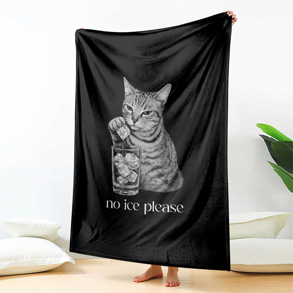 No Ice Please Realistic Angry Cat Graphic Throw Blanket Resistance Against Ice Protest TS02 Print Your Wear