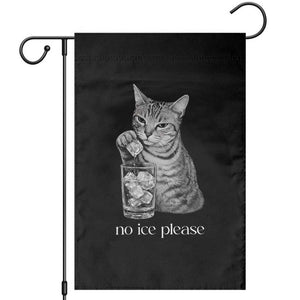 No Ice Please Realistic Angry Cat Graphic Garden Flag Resistance Against Ice Protest TS02 Black Print Your Wear