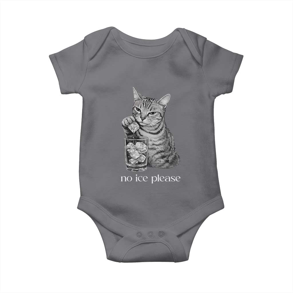 No Ice Please Realistic Angry Cat Graphic Baby Onesie Resistance Against Ice Protest TS02 Charcoal Print Your Wear