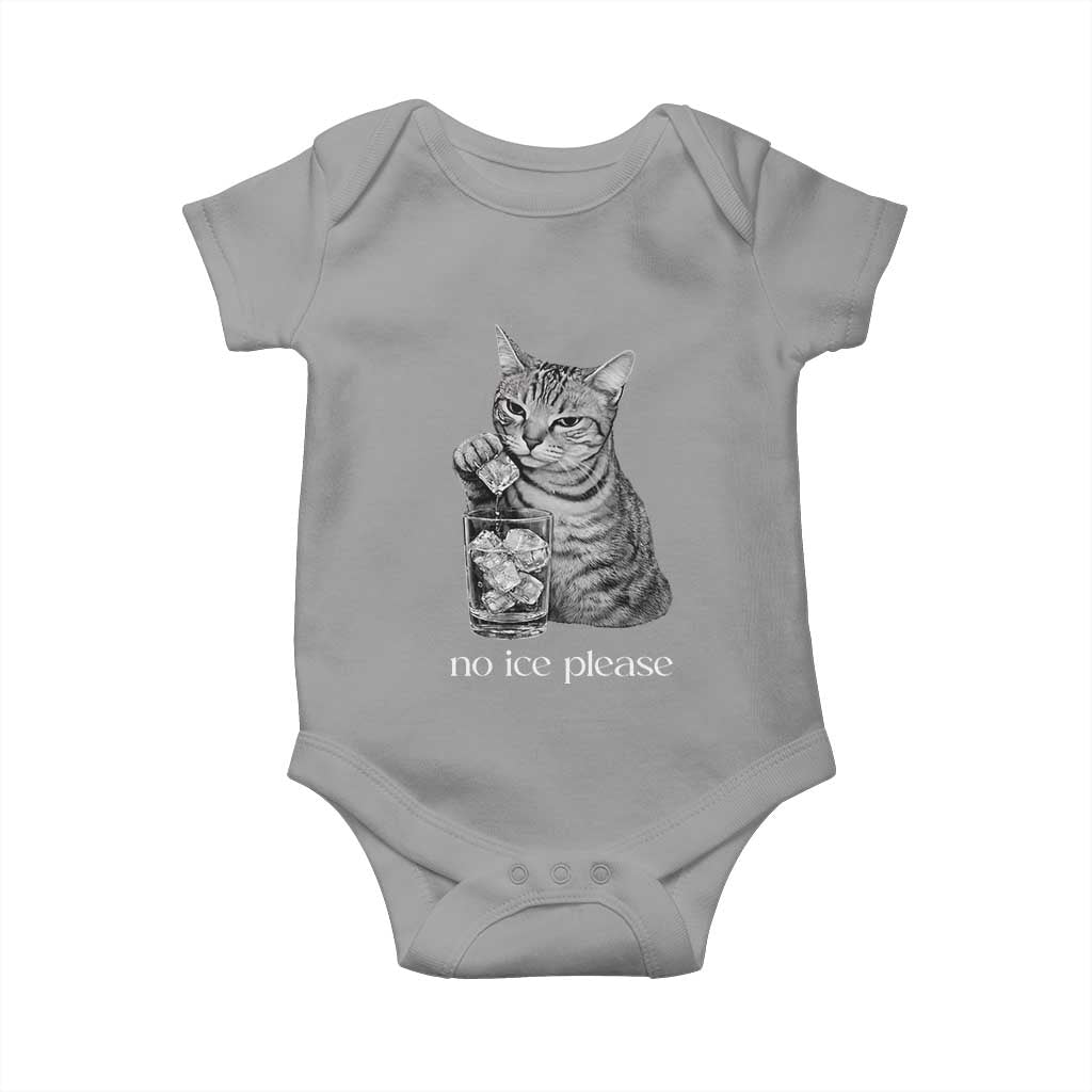 No Ice Please Realistic Angry Cat Graphic Baby Onesie Resistance Against Ice Protest TS02 Sport Gray Print Your Wear