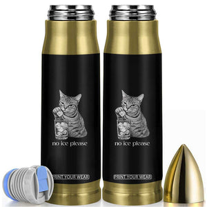 No Ice Please Realistic Angry Cat Graphic Bullet Tumbler Resistance Against Ice Protest TS02 Black Print Your Wear