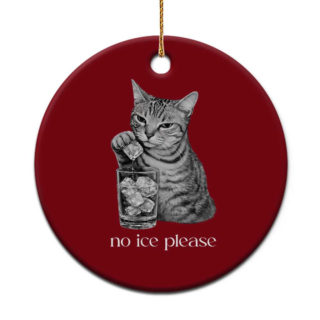 No Ice Please Realistic Angry Cat Graphic Ceramic Ornament Resistance Against Ice Protest TS02 1pc Red Print Your Wear