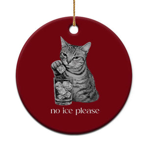 No Ice Please Realistic Angry Cat Graphic Ceramic Ornament Resistance Against Ice Protest TS02 1pc Red Print Your Wear