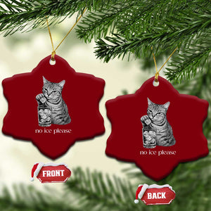 No Ice Please Realistic Angry Cat Graphic Ceramic Ornament Resistance Against Ice Protest TS02 Print Your Wear