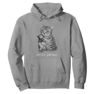 No Ice Please Realistic Angry Cat Graphic Hoodie Resistance Against Ice Protest TS02 Sport Gray Print Your Wear