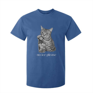 No Ice Please Realistic Angry Cat Graphic T Shirt For Kid Resistance Against Ice Protest TS02 Royal Blue Print Your Wear