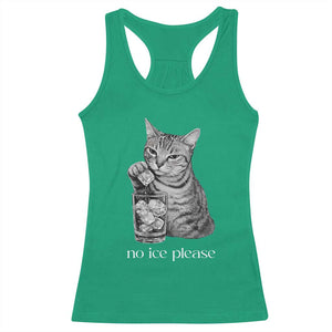No Ice Please Realistic Angry Cat Graphic Racerback Tank Top Resistance Against Ice Protest TS02 Irish Green Print Your Wear