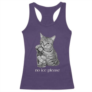 No Ice Please Realistic Angry Cat Graphic Racerback Tank Top Resistance Against Ice Protest TS02 Purple Print Your Wear