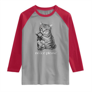 No Ice Please Realistic Angry Cat Graphic Raglan Shirt Resistance Against Ice Protest TS02 Sport Gray Red Print Your Wear