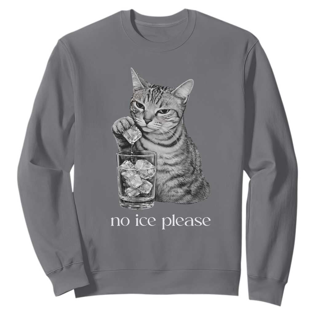 No Ice Please Realistic Angry Cat Graphic Sweatshirt Resistance Against Ice Protest TS02 Charcoal Print Your Wear