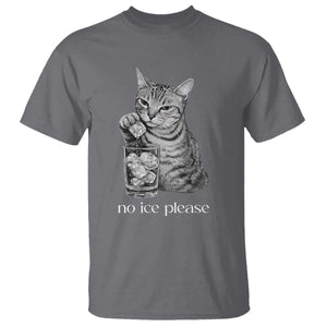No Ice Please Realistic Angry Cat Graphic T Shirt Resistance Against Ice Protest TS02 Charcoal Print Your Wear