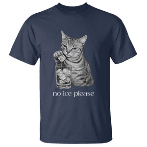 No Ice Please Realistic Angry Cat Graphic T Shirt Resistance Against Ice Protest TS02 Navy Print Your Wear