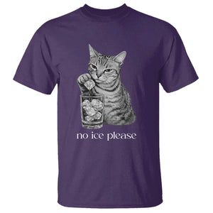 No Ice Please Realistic Angry Cat Graphic T Shirt Resistance Against Ice Protest TS02 Purple Print Your Wear