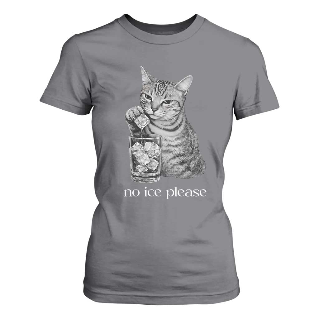 No Ice Please Realistic Angry Cat Graphic T Shirt For Women Resistance Against Ice Protest TS02 Charcoal Print Your Wear
