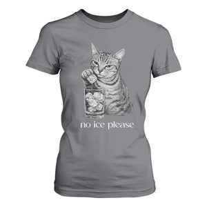 No Ice Please Realistic Angry Cat Graphic T Shirt For Women Resistance Against Ice Protest TS02 Charcoal Print Your Wear