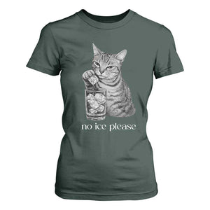 No Ice Please Realistic Angry Cat Graphic T Shirt For Women Resistance Against Ice Protest TS02 Dark Forest Green Print Your Wear