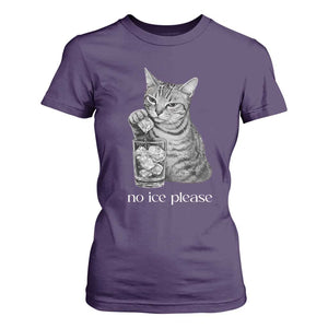 No Ice Please Realistic Angry Cat Graphic T Shirt For Women Resistance Against Ice Protest TS02 Purple Print Your Wear