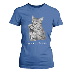 No Ice Please Realistic Angry Cat Graphic T Shirt For Women Resistance Against Ice Protest TS02 Royal Blue Print Your Wear
