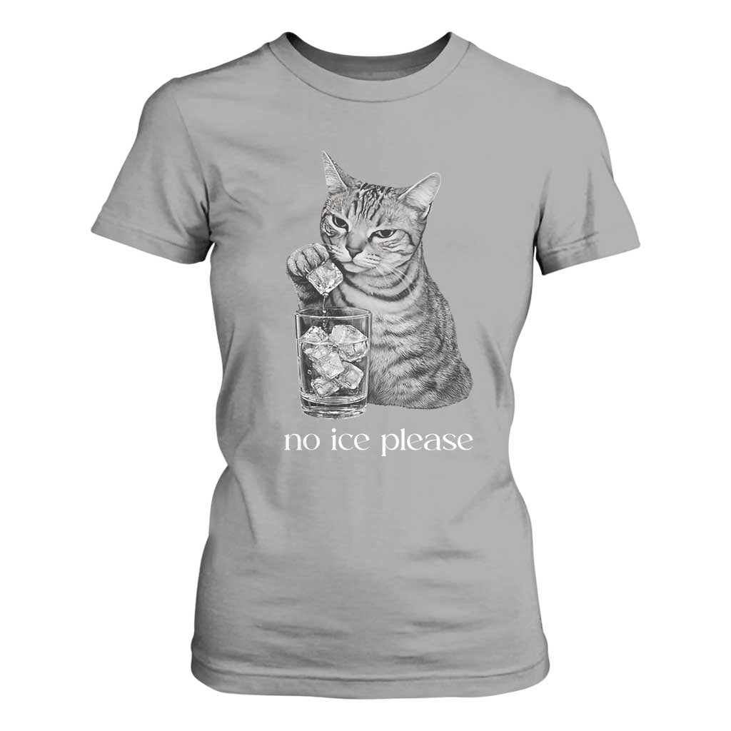 No Ice Please Realistic Angry Cat Graphic T Shirt For Women Resistance Against Ice Protest TS02 Sport Gray Print Your Wear