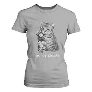 No Ice Please Realistic Angry Cat Graphic T Shirt For Women Resistance Against Ice Protest TS02 Sport Gray Print Your Wear