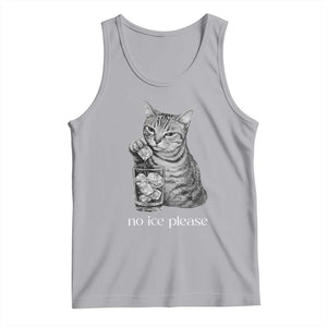 No Ice Please Realistic Angry Cat Graphic Tank Top Resistance Against Ice Protest TS02 Athletic Heather Print Your Wear
