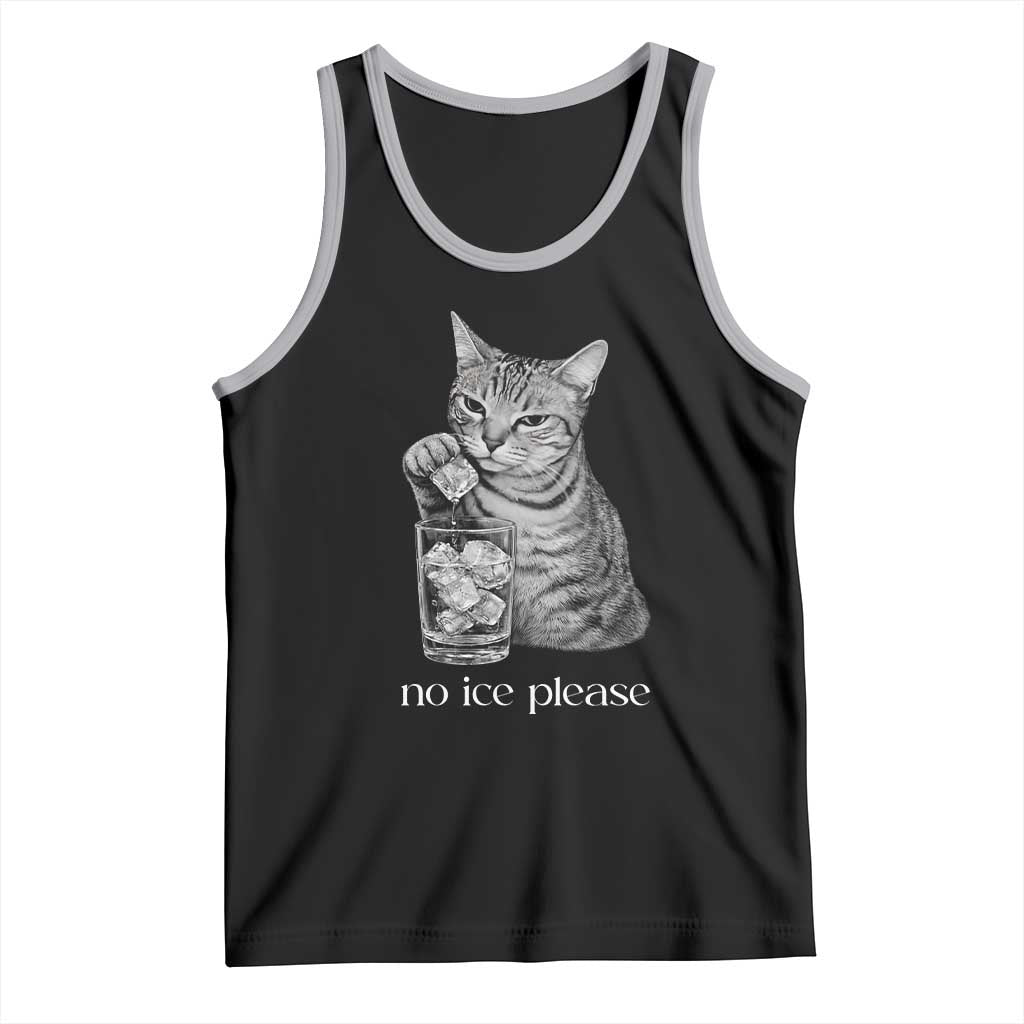 No Ice Please Realistic Angry Cat Graphic Tank Top Resistance Against Ice Protest TS02 Black Athletic Heather Print Your Wear