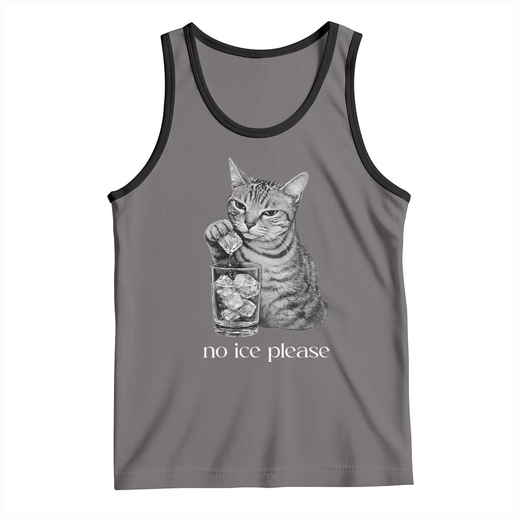 No Ice Please Realistic Angry Cat Graphic Tank Top Resistance Against Ice Protest TS02 Deep Heather Black Print Your Wear